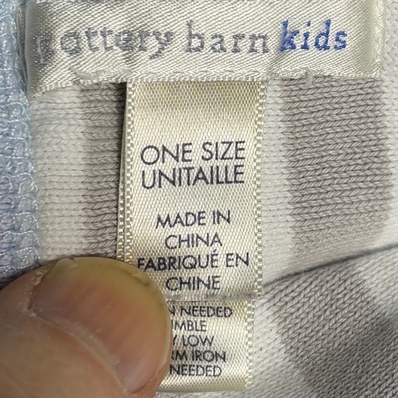 Pottery Barn Kids Stripe Knit Stroller Blankets Set of 2 Baby Boy Grey Blue - Picture 7 of 13